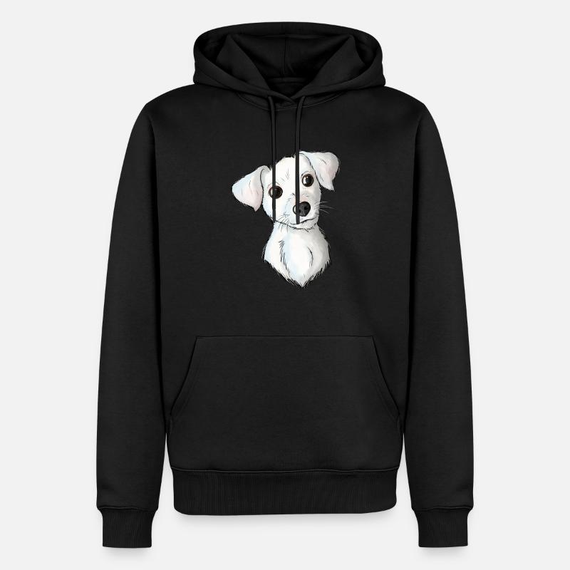 Jack Russell Pattern 2 - Männer Premium Bio Hoodie - Schwarz