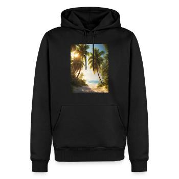 Sommerstrand - Männer Premium Bio Hoodie - Schwarz - Vorne - Nico (187cm)