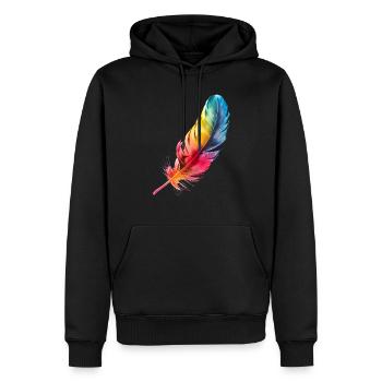 Vogelfeder: Leichtgewicht mit genialer Funktion - Männer Premium Bio Hoodie - Schwarz - Vorne - Nico (187cm)
