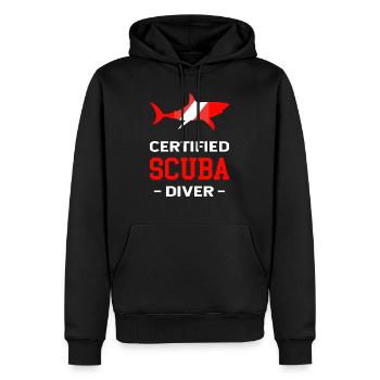 Scuba Taucher Spruch Apnoe Tauchen Haifisch - Männer Premium Bio Hoodie - Schwarz - Vorne - Nico (187cm)