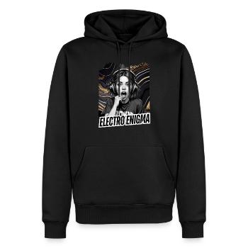 Electro Enigma - Männer Premium Bio Hoodie - Schwarz - Vorne - Nico (187cm)