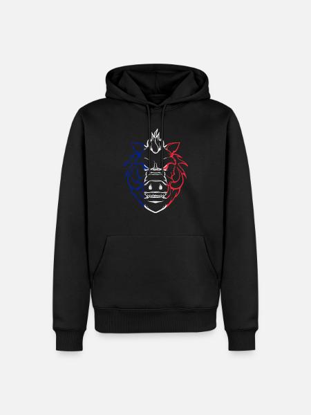 Sanglier BBR - Sweat à capuche Premium bio Homme - noir