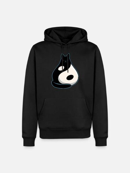 YinYang Cat - Men’s Premium Organic Hoodie - black