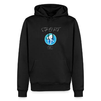 Natattion départ - Sweat à capuche Premium bio Homme - noir - Devant - Nico (187cm)