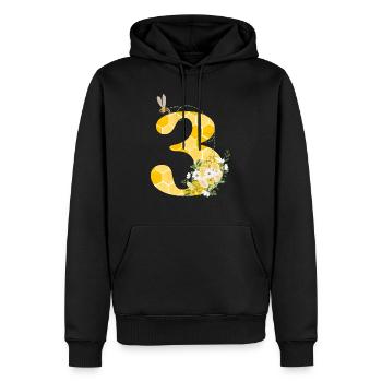 3rd Anniversary Bee - Men’s Premium Organic Hoodie - black - Front - Nico (187cm)