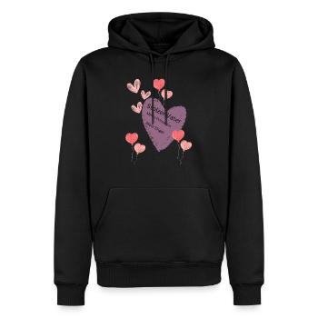Design mit Herz und Vater von R.St - Männer Premium Bio Hoodie - Schwarz - Vorne - Nico (187cm)