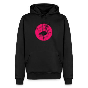 grumpy flamingo - Men’s Premium Organic Hoodie - black - Front - Nico (187cm)