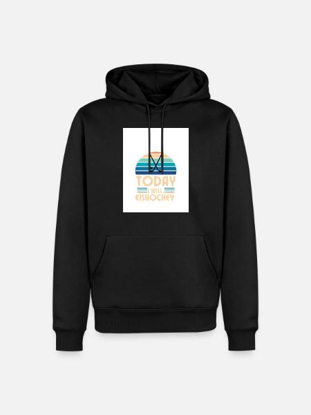 EISHOCKEY I WILL - Männer Premium Bio Hoodie - Schwarz