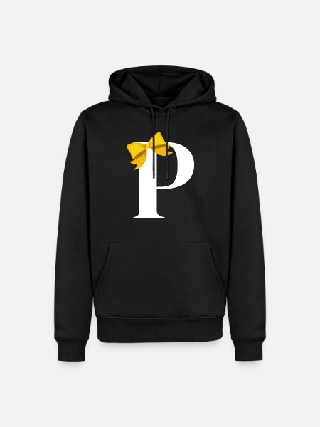 Letter p yellow bow - Men’s Premium Organic Hoodie - black
