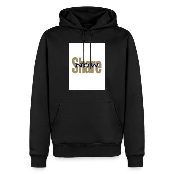 Share Now - Men’s Premium Organic Hoodie - black - Front - Nico (187cm)