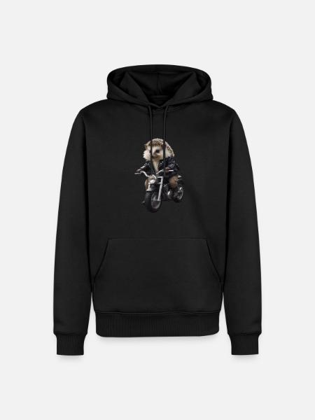Biker hedgehog - Men’s Premium Organic Hoodie - black