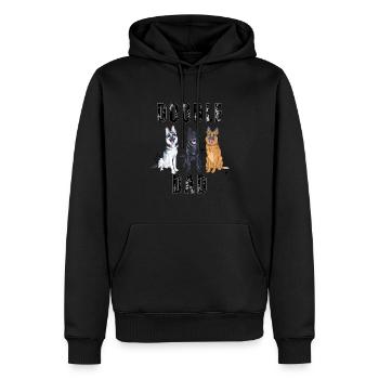 Doodle Dad - Sweat à capuche Premium bio Homme - noir - Devant - Nico (187cm)