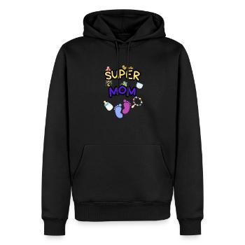 Super Mom - Liebevolle Mutter mit Baby Icons - Männer Premium Bio Hoodie - Schwarz - Vorne - Nico (187cm)