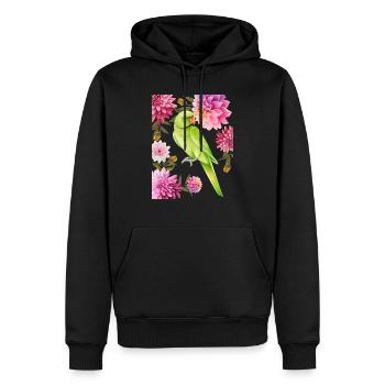 Parrot and flowers - Bohoprints - Men’s Premium Organic Hoodie - black - Front - Nico (187cm)