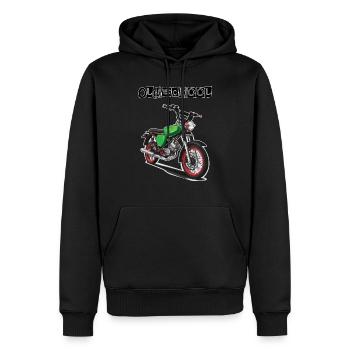 S51 (vert) // Illustration - Sweat à capuche Premium bio Homme - noir - Devant - Nico (187cm)