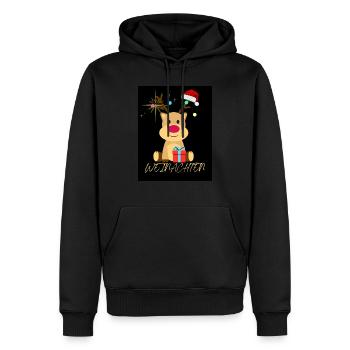 Weihnachten Rentier - Männer Premium Bio Hoodie - Schwarz - Vorne - Nico (187cm)