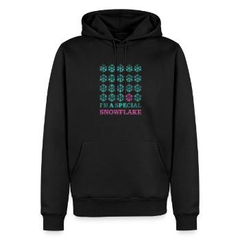 « Je suis un flocon de neige spécial » Design de Noël amusant - Sweat à capuche Premium bio Homme - noir - Devant - Nico (187cm)