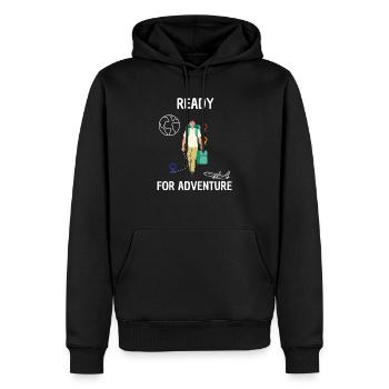Ready for Adventure - Men’s Premium Organic Hoodie - black - Front - Nico (187cm)