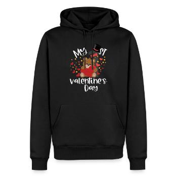 xoxo love you amore Blumen Frauen Valentinstag 14 - Männer Premium Bio Hoodie - Schwarz - Vorne - Nico (187cm)