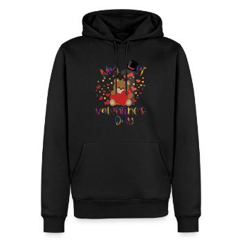 xoxo love you amore Blumen Frauen Valentinstag 14 - Männer Premium Bio Hoodie - Schwarz - Vorne - Nico (187cm)