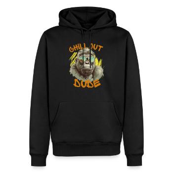 Chill Out Dude - Men’s Premium Organic Hoodie - black - Front - Nico (187cm)