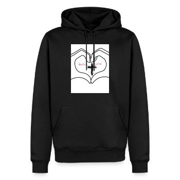 god´s life - Männer Premium Bio Hoodie - Schwarz - Vorne - Nico (187cm)