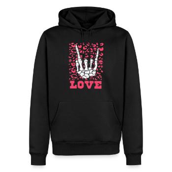 xoxo love you amore Blumen Frauen Valentinstag 14 - Männer Premium Bio Hoodie - Schwarz - Vorne - Nico (187cm)