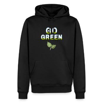 Go GREEN - Männer Premium Bio Hoodie - Schwarz - Vorne - Nico (187cm)