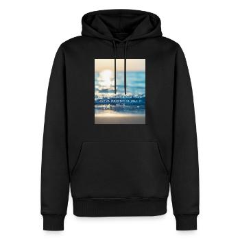 LIKE THE OCEAN THE SOUL IS DEEP AND WE KNOW NOT - Männer Premium Bio Hoodie - Schwarz - Vorne - Nico (187cm)
