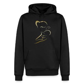 Mama liebt dich Mama Blumen Frauen Valentinstag - Männer Premium Bio Hoodie - Schwarz - Vorne - Nico (187cm)
