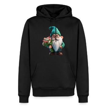 Nain de jardin Saint-Valentin - Sweat à capuche Premium bio Homme - noir - Devant - Nico (187cm)