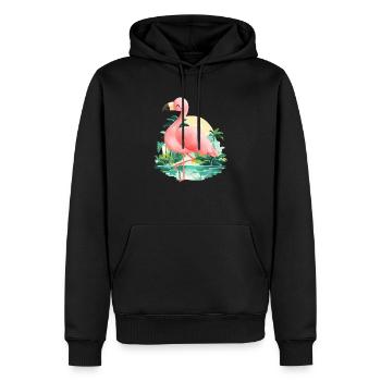 Flamant - Sweat à capuche Premium bio Homme - noir - Devant - Nico (187cm)