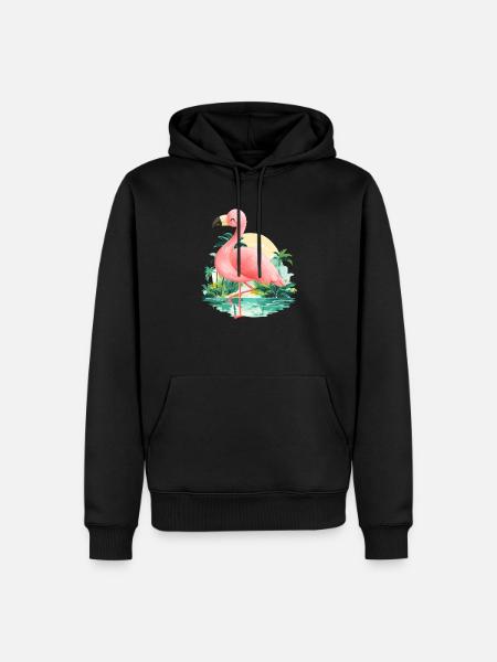 Flamant - Sweat à capuche Premium bio Homme - noir