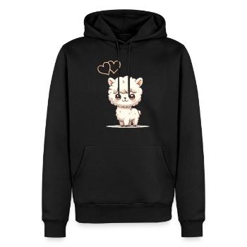 alpaka love - Männer Premium Bio Hoodie - Schwarz - Vorne - Nico (187cm)
