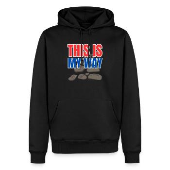 C’est ma façon de faire - Sweat à capuche Premium bio Homme - noir - Devant - Nico (187cm)