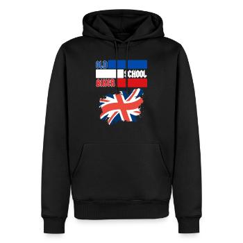 MOTARD DE LA VIEILLE ÉCOLE ROYAUME-UNI - Sweat à capuche Premium bio Homme - noir - Devant - Nico (187cm)