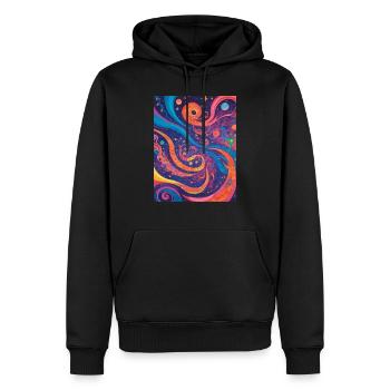 Kosmische Abstraktion - Männer Premium Bio Hoodie - Schwarz - Vorne - Nico (187cm)