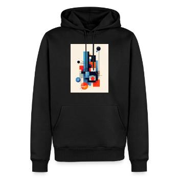 Composition géométrique abstraite - Sweat à capuche Premium bio Homme - noir - Devant - Nico (187cm)