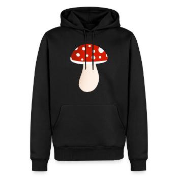 Champignon amanite tue-mouches - Sweat à capuche Premium bio Homme - noir - Devant - Nico (187cm)