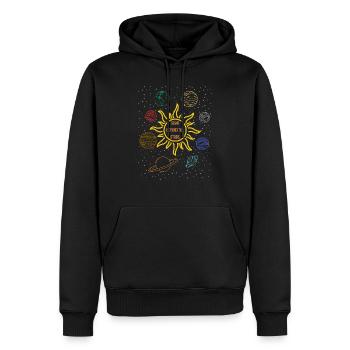 Planètes solaires - Sweat à capuche Premium bio Homme - noir - Devant - Nico (187cm)