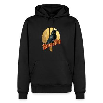 Roi corbeau élégant - Sweat à capuche Premium bio Homme - noir - Devant - Nico (187cm)