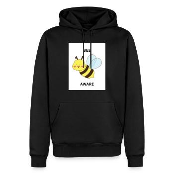 BEE - Männer Premium Bio Hoodie - Schwarz - Vorne - Nico (187cm)