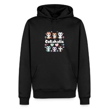 Cat Kitten Pet Gift - Men’s Premium Organic Hoodie - black - Front - Nico (187cm)