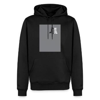 Built with love. Fixed by dad - Männer Premium Bio Hoodie - Schwarz - Vorne - Nico (187cm)