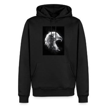 Adler Neon Glow Geschenk - Männer Premium Bio Hoodie - Schwarz - Vorne - Nico (187cm)