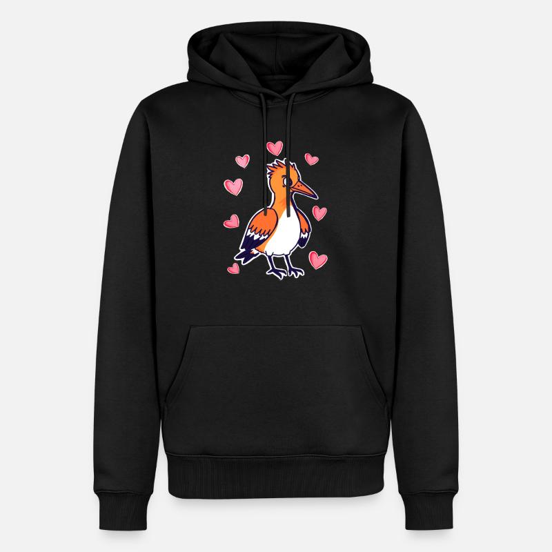 Karikatur Vogel - Männer Premium Bio Hoodie - Schwarz
