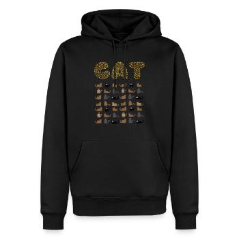 CHAT - Sweat à capuche Premium bio Homme - noir - Devant - Nico (187cm)