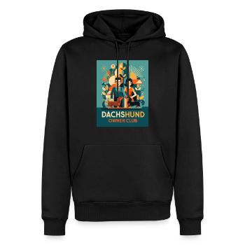 Dackel Owner Club – Lustiges Hunde-Motiv - Männer Premium Bio Hoodie - Schwarz - Vorne - Nico (187cm)