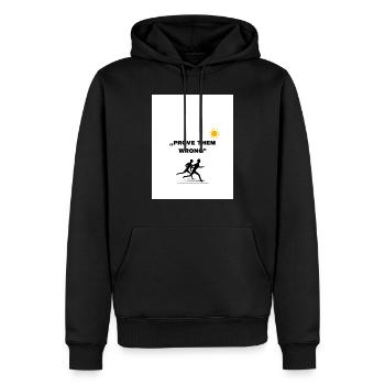 Prove Them wrong - Männer Premium Bio Hoodie - Schwarz - Vorne - Nico (187cm)