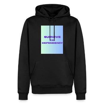 SURVIVE co dependency - Sweat à capuche Premium bio Homme - noir - Devant - Nico (187cm)